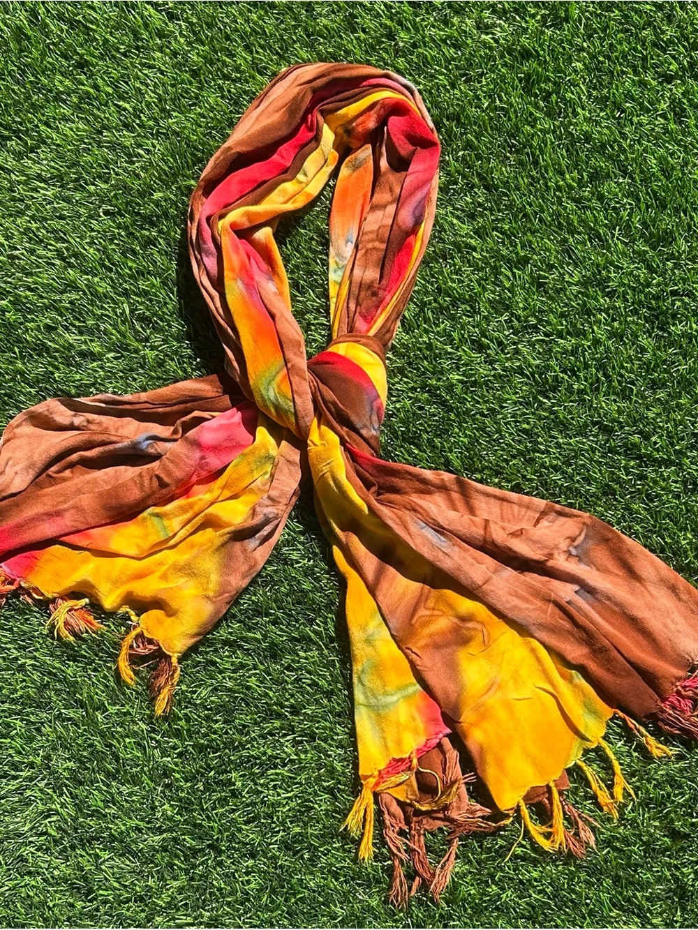 Vibrant Multi-Color Women's Scarf - Yellow, Brown & Red